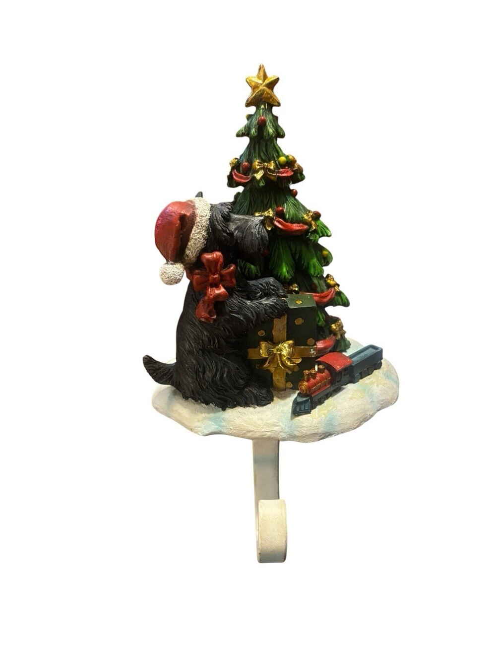 Vtg Kurt Adler Scottie Dog Christmas Stocking Holder Tree, Gifts, Toys & Train